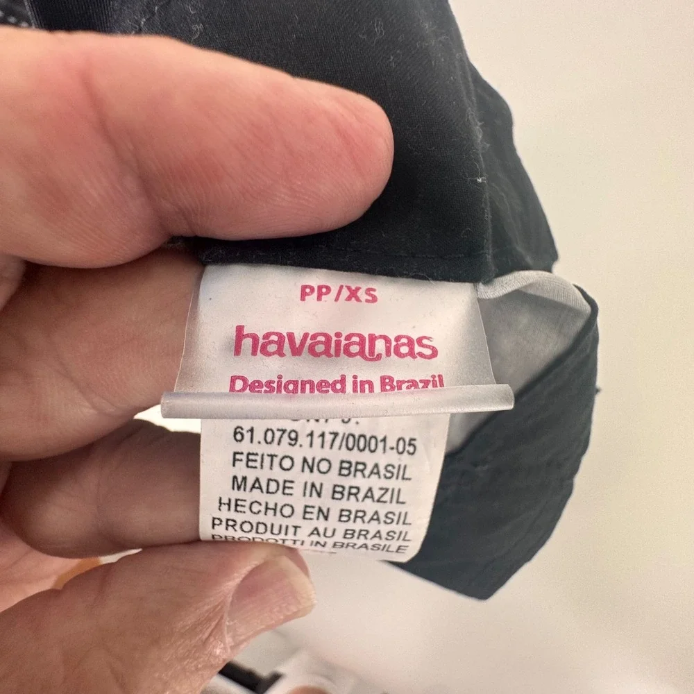 Havaianas Mens Geometric Stripe Board Shorts Black Grey Swim Trunks‎ Size XS